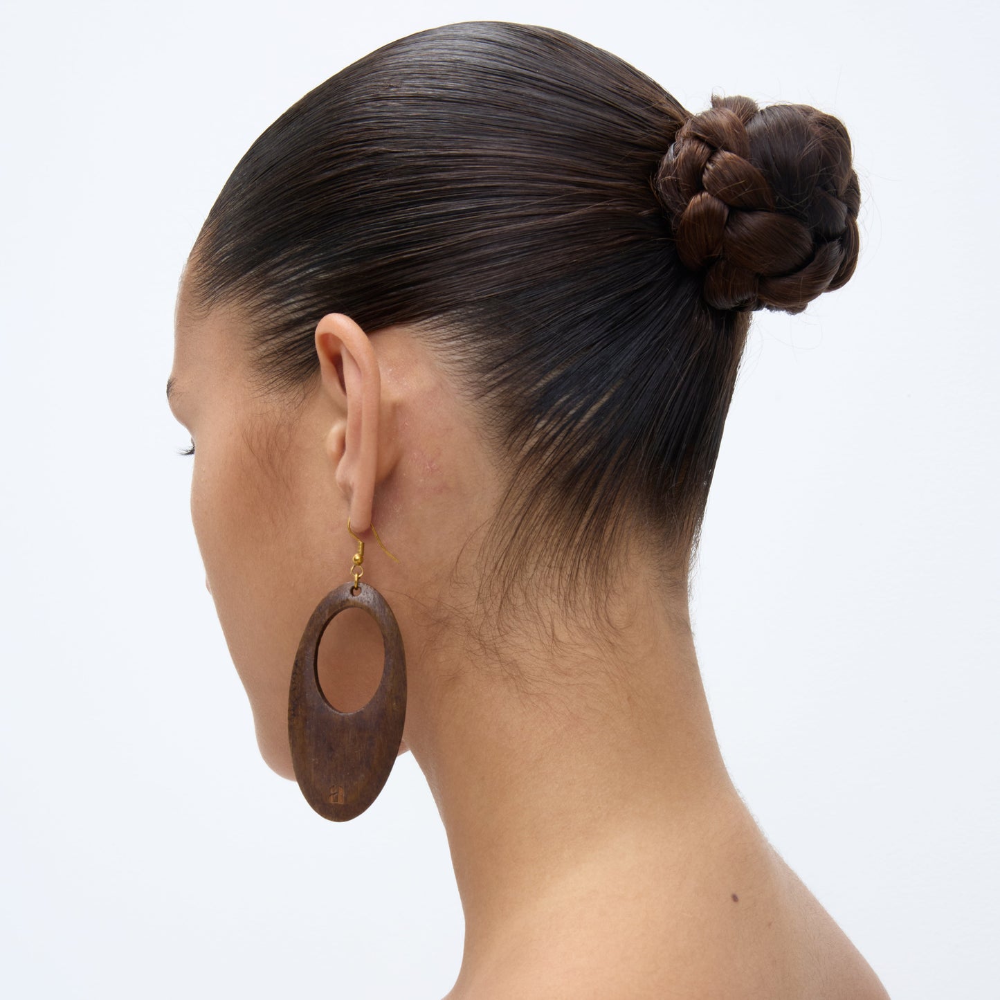 Lola wood earring Silver